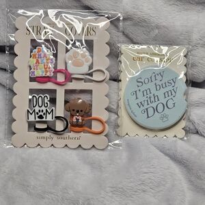Simply Southern Dog Mom Straw Cover And Car Coaster Bundle